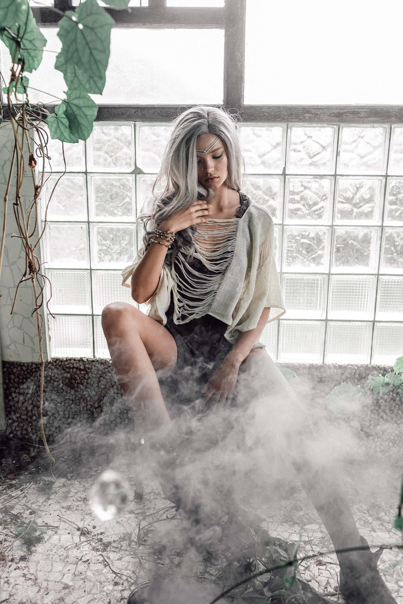 Off - White Hand Loomed Raw Cotton Top - AYA Sacred Wear