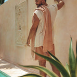 Off - White Handwoven Bohemian Tee T-shirt for Men - AYA Sacred Wear