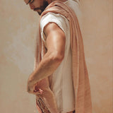Off - White Handwoven Bohemian Tee T-shirt for Men - AYA Sacred Wear