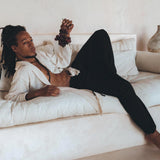 Off - White Handwoven Cotton Oversized Shirt for Men - AYA Sacred Wear