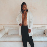 Off - White Handwoven Cotton Oversized Shirt for Men - AYA Sacred Wear