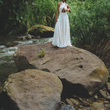 Off - White Harmonia Dress • Bohemian Back Laces Dress • Bridesmaid Wedding Dress - AYA Sacred Wear