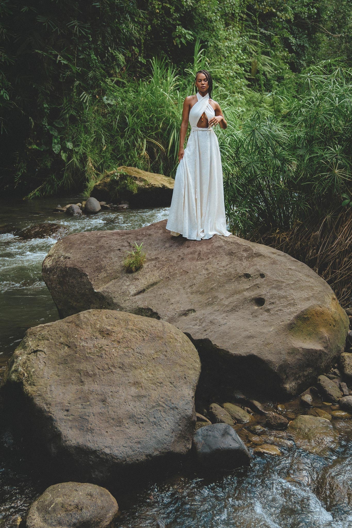 Off - White Harmonia Dress • Bohemian Back Laces Dress • Bridesmaid Wedding Dress - AYA Sacred Wear