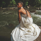 Off - White Harmonia Dress • Bohemian Back Laces Dress • Bridesmaid Wedding Dress - AYA Sacred Wear
