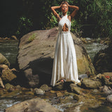 Off - White Harmonia Dress • Bohemian Back Laces Dress • Bridesmaid Wedding Dress - AYA Sacred Wear