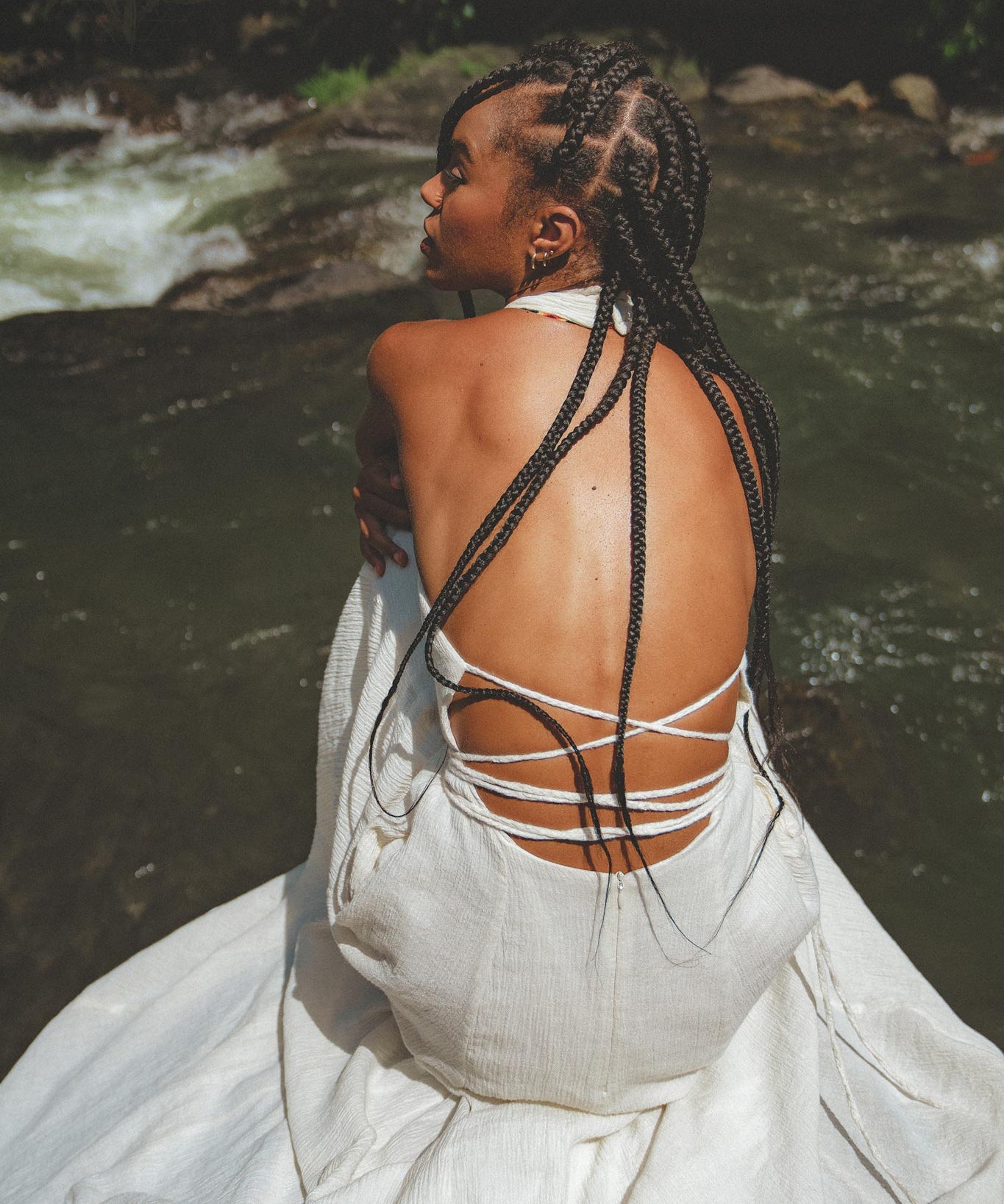 Off - White Harmonia Dress • Bohemian Back Laces Dress • Bridesmaid Wedding Dress - AYA Sacred Wear