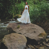 Off - White Harmonia Dress • Bohemian Back Laces Dress • Bridesmaid Wedding Dress - AYA Sacred Wear