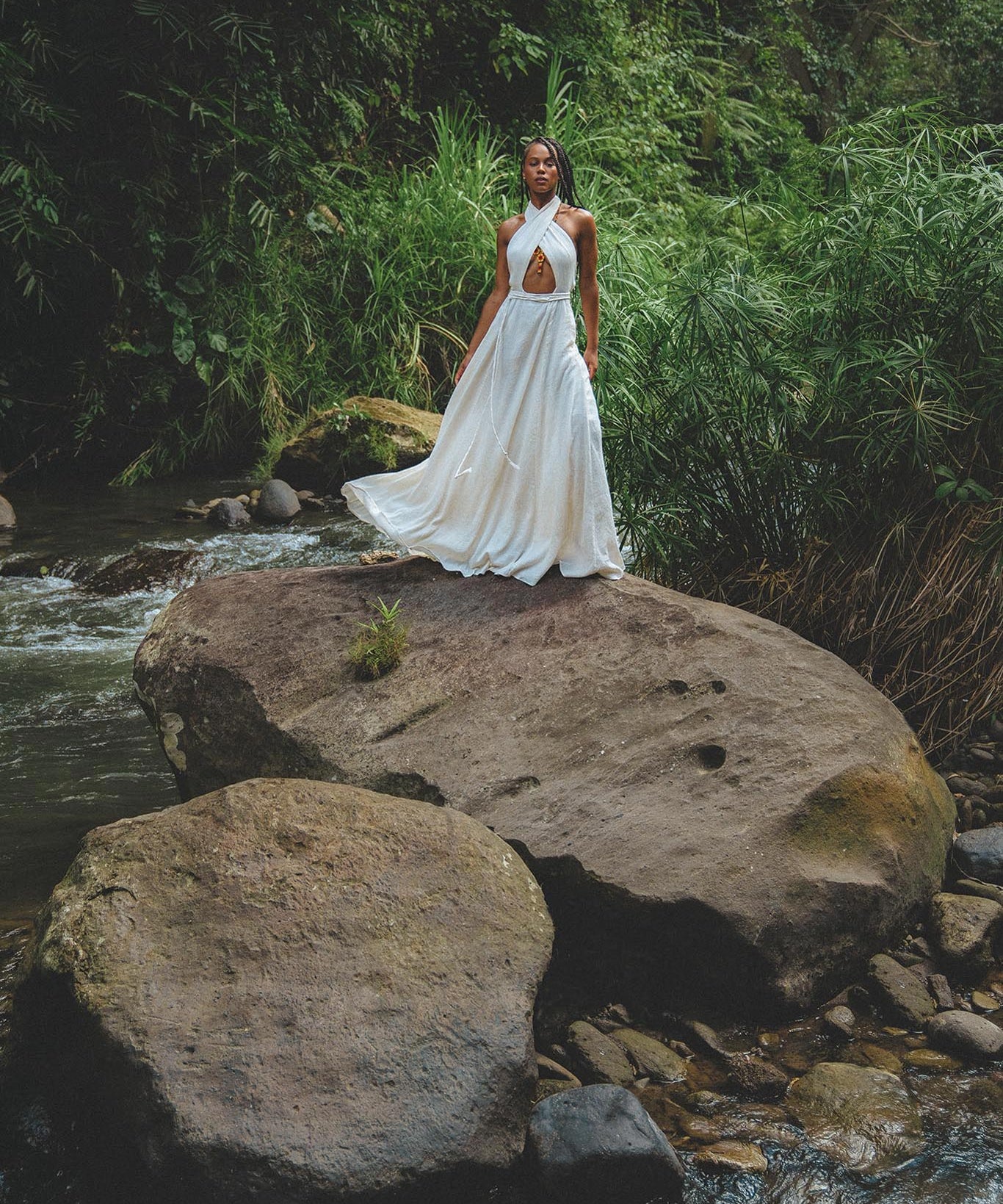 Off - White Harmonia Dress • Bohemian Back Laces Dress • Bridesmaid Wedding Dress - AYA Sacred Wear