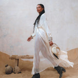 Off White Kannika Shirt Dress • Multiway Organic Wedding Dress • Wrap Button Down Dress - AYA Sacred Wear
