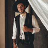 Off - White Linen Shirt for Men with Handmade Braids - AYA Sacred Wear