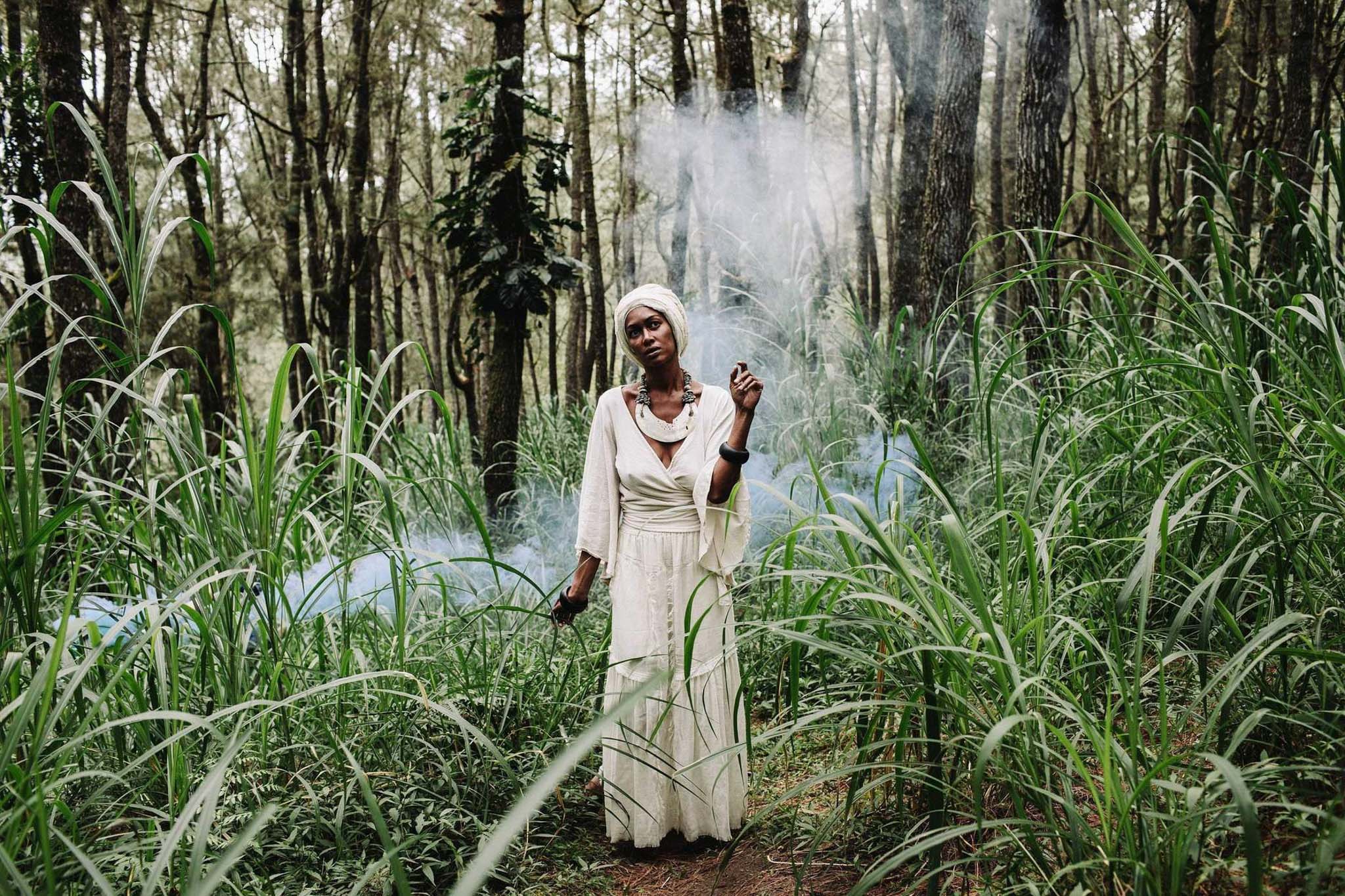 Off - White Long Boho Skirt with Pockets - AYA Sacred Wear