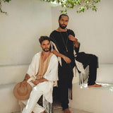 Off - White Long Cotton Pants for Men - AYA Sacred Wear