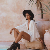 Off - White Mini Elegant Jumpsuit • Bohemian Beach Cocktail Romper - AYA Sacred Wear