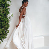 Off - White Multiway Macrame Belted Dress • Boho Beach Wedding Dress - AYA Sacred Wear