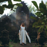 Off - White Multiway Macrame Belted Dress • Boho Beach Wedding Dress - AYA Sacred Wear