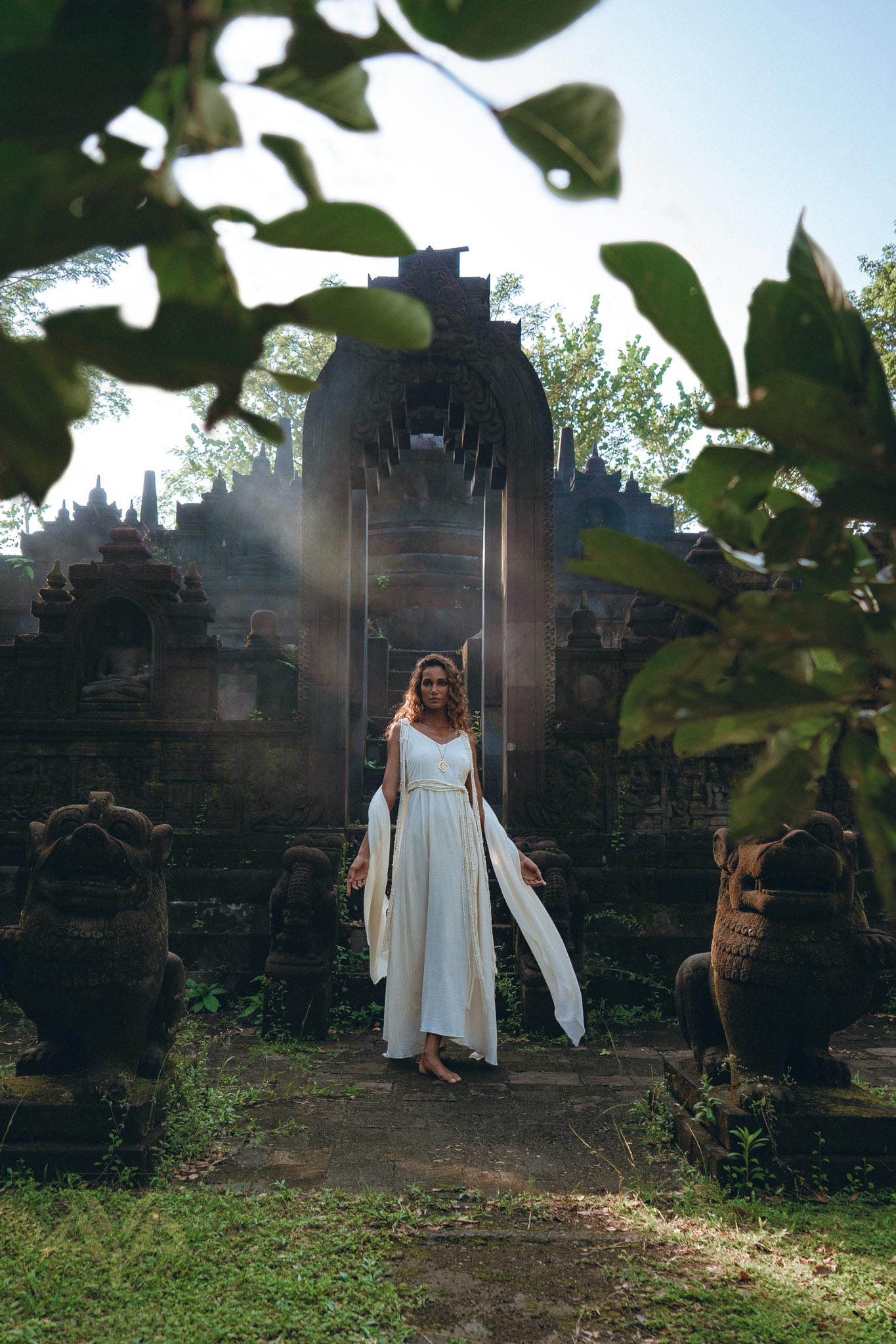 Off - White Multiway Macrame Belted Dress • Boho Beach Wedding Dress - AYA Sacred Wear