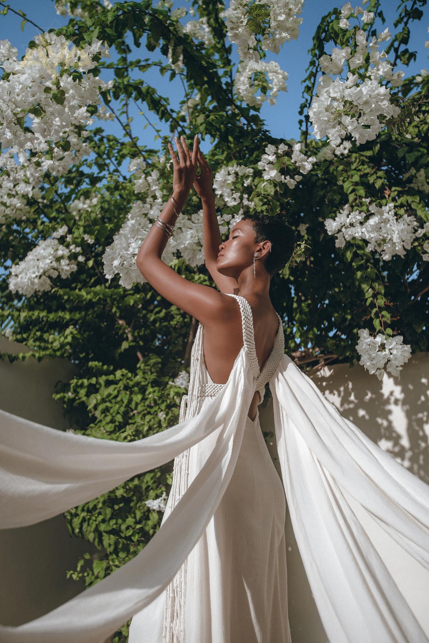 Off - White Multiway Macrame Belted Dress • Boho Beach Wedding Dress - AYA Sacred Wear