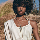 Off - White Organic Cotton Bohemian Dress • Simple Wedding Dress - AYA Sacred Wear