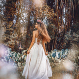 Off - White Organic Cotton Bohemian Dress • Simple Wedding Dress - AYA Sacred Wear