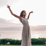 Off - White Organic Hand Loomed Boho Simple Wedding Dress - AYA Sacred Wear