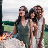 Off - White Organic Hand Loomed Boho Simple Wedding Dress - AYA Sacred Wear