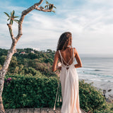Off - White Organic Hand Loomed Boho Simple Wedding Dress - AYA Sacred Wear