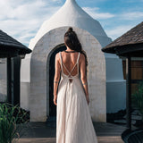 Off - White Organic Hand Loomed Boho Simple Wedding Dress - AYA Sacred Wear