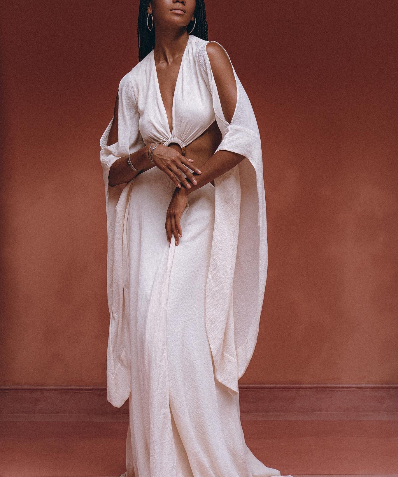Off - White Organic Wedding Boho Dress for Women • Goddess Dress - AYA Sacred Wear