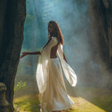 Off - White Organic Wedding Boho Dress for Women • Goddess Dress - AYA Sacred Wear