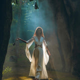 Off - White Organic Wedding Boho Dress for Women • Goddess Dress - AYA Sacred Wear