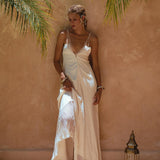 Off White Padma Dress • Linen Cotton Wedding Dress • Boho Beach Dress - AYA Sacred Wear