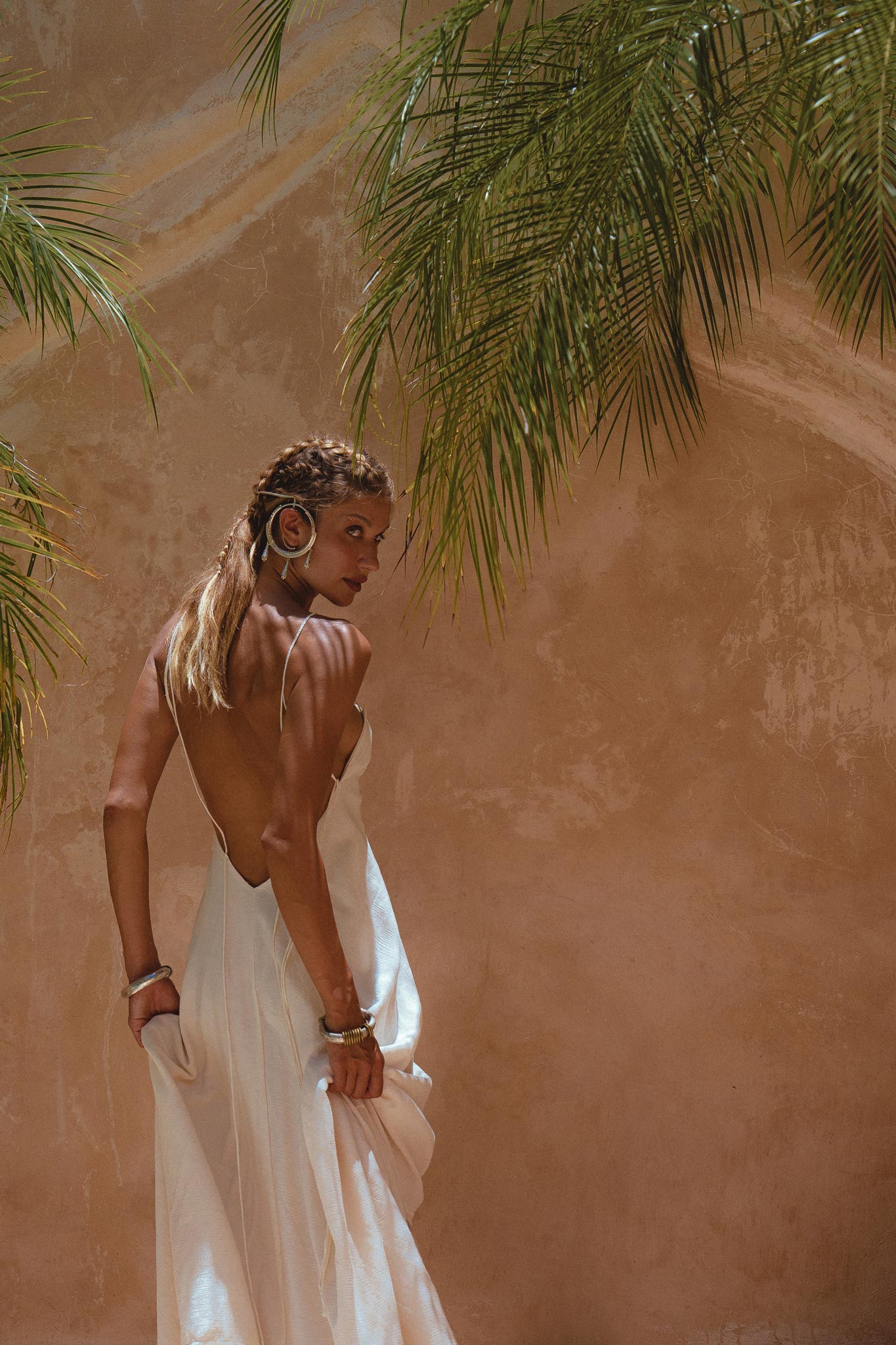 Off White Padma Dress • Linen Cotton Wedding Dress • Boho Beach Dress - AYA Sacred Wear