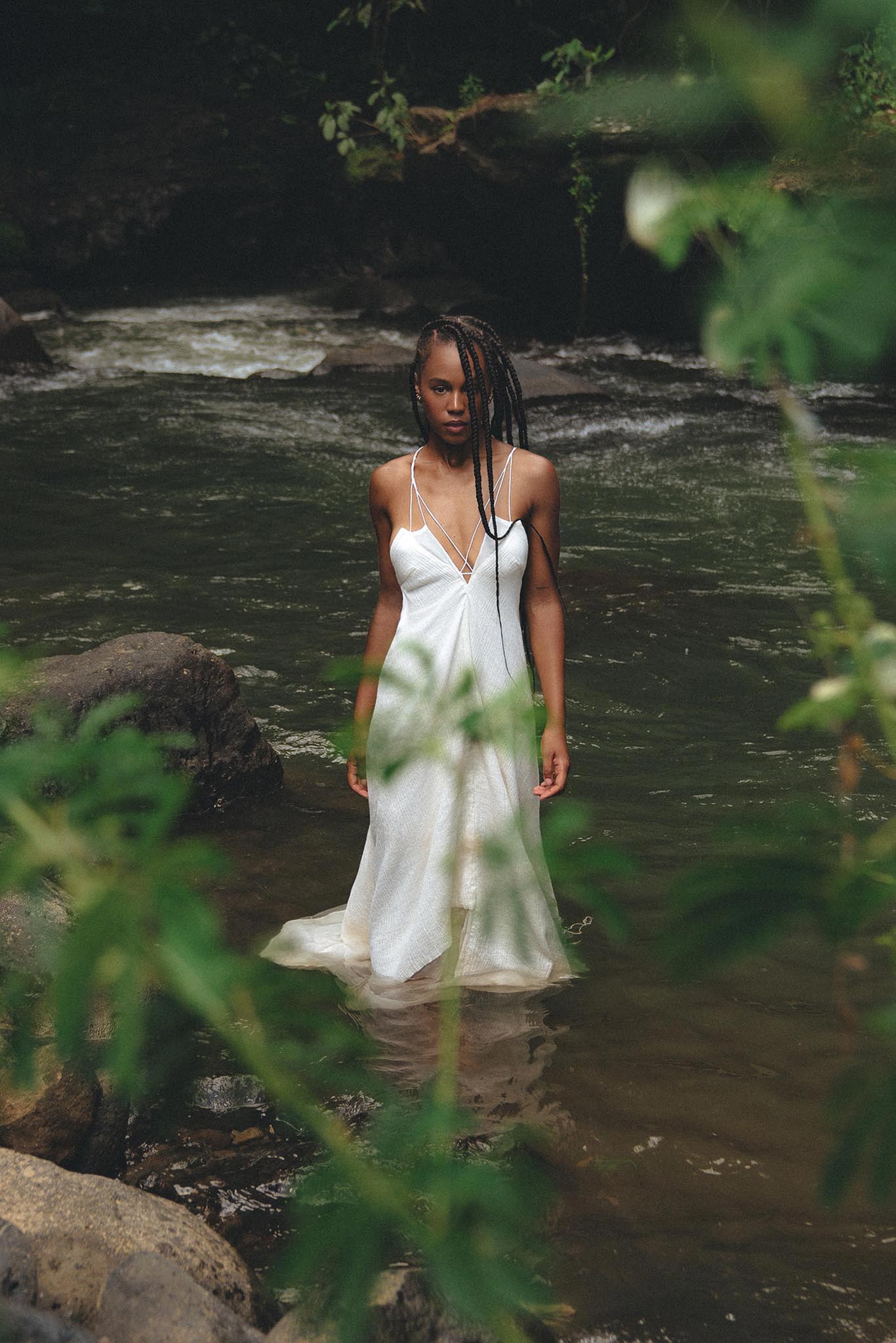Off White Padma Dress • Linen Cotton Wedding Dress • Boho Beach Dress - AYA Sacred Wear