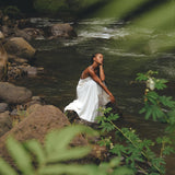 Off White Padma Dress • Linen Cotton Wedding Dress • Boho Beach Dress - AYA Sacred Wear