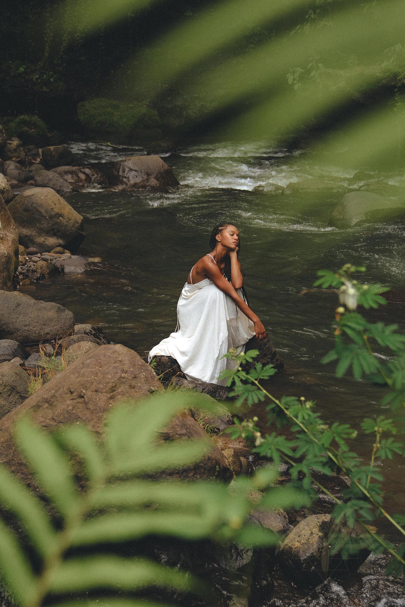 Off White Padma Dress • Linen Cotton Wedding Dress • Boho Beach Dress - AYA Sacred Wear