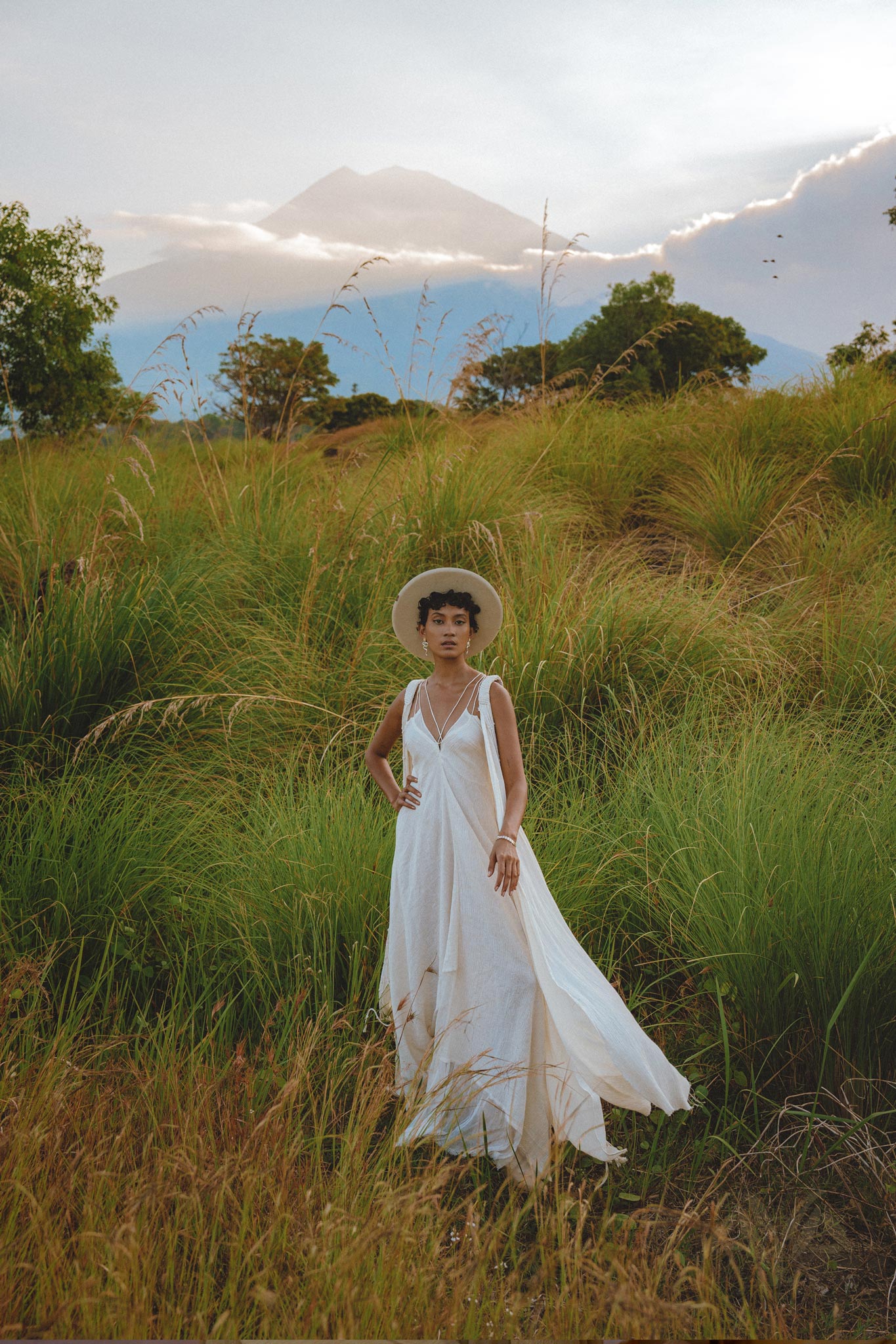Off White Padma Dress • Linen Cotton Wedding Dress • Boho Beach Dress - AYA Sacred Wear