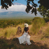 Off White Padma Dress • Linen Cotton Wedding Dress • Boho Beach Dress - AYA Sacred Wear