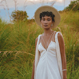 Off White Padma Dress • Linen Cotton Wedding Dress • Boho Beach Dress - AYA Sacred Wear