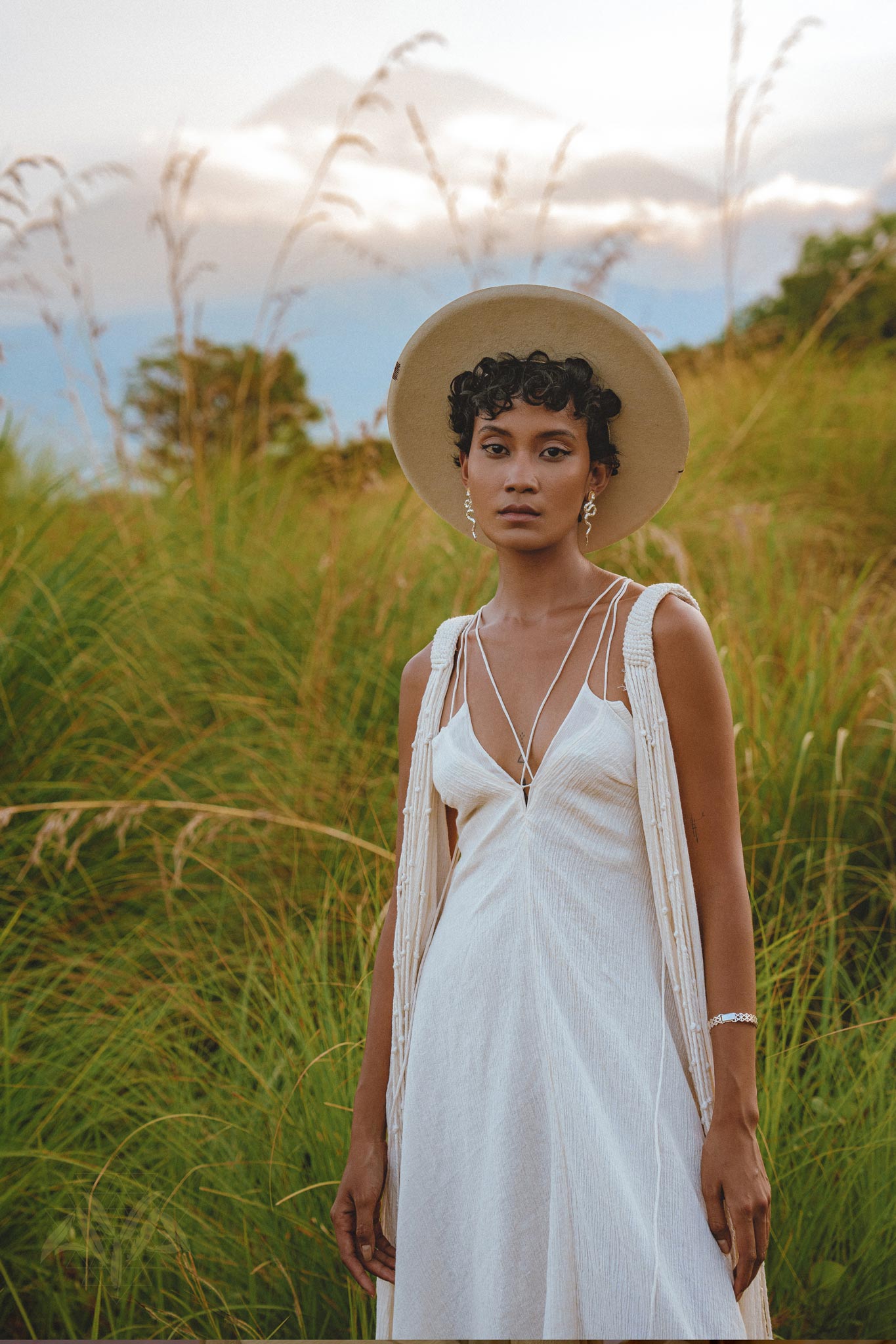 Off White Padma Dress • Linen Cotton Wedding Dress • Boho Beach Dress - AYA Sacred Wear