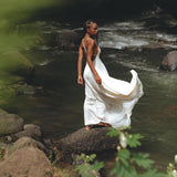 Off White Padma Dress • Linen Cotton Wedding Dress • Boho Beach Dress - AYA Sacred Wear