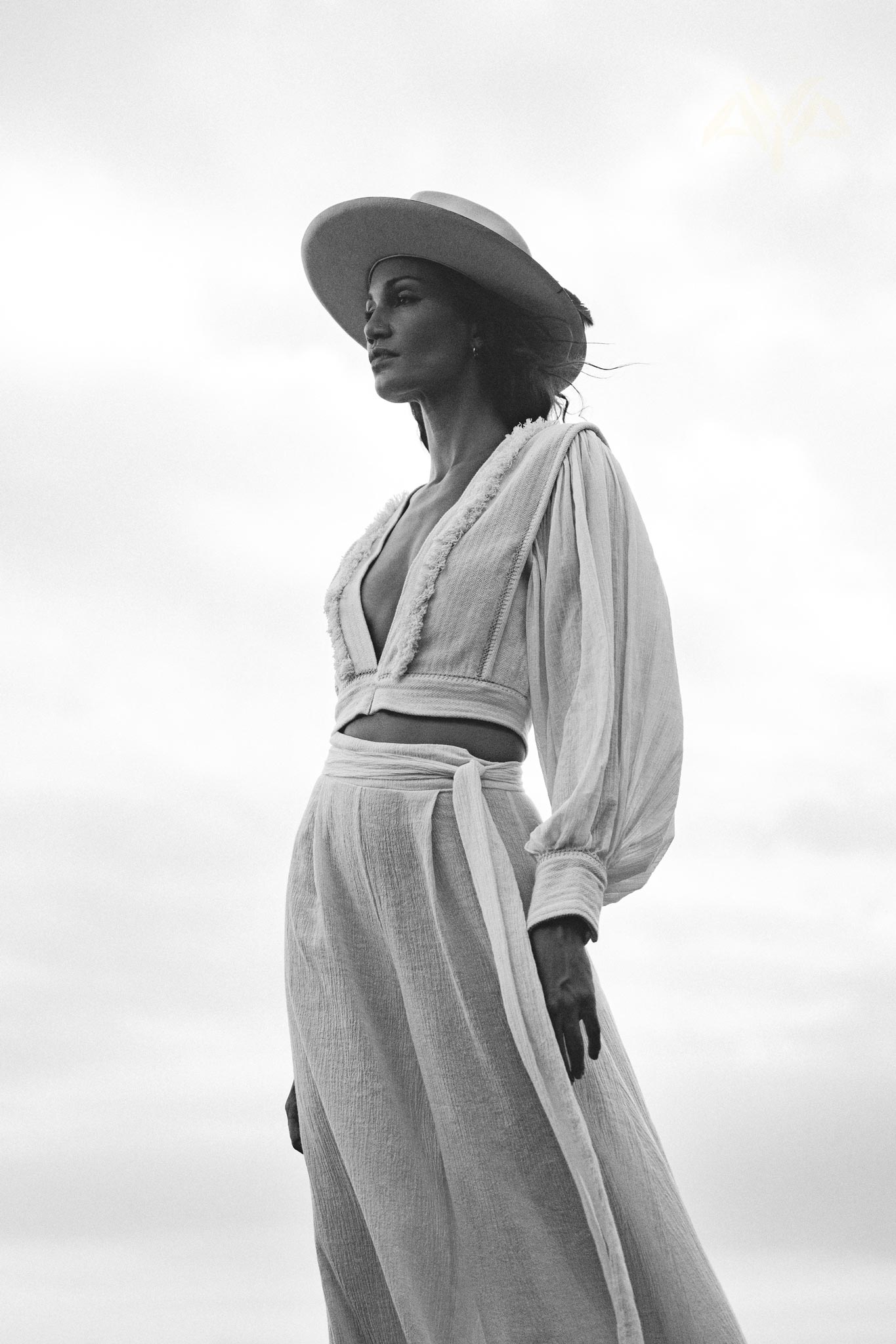 Off - White Puff Sleeves Top • Hand Embroidered top • Organic Boho Top Women - AYA Sacred Wear