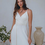 Off - White Simple Boho Wedding Dress - AYA Sacred Wear