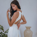 Off - White Simple Boho Wedding Dress - AYA Sacred Wear