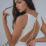 Off - White Simple Boho Wedding Dress - AYA Sacred Wear