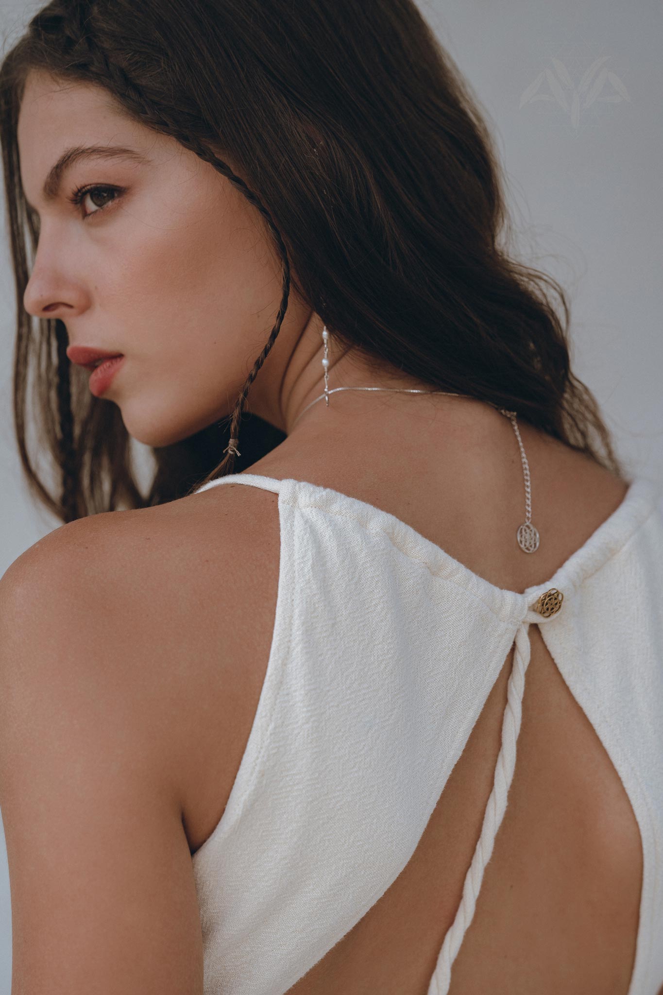 Off - White Simple Boho Wedding Dress - AYA Sacred Wear