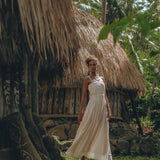 Off - White Tribal Goddess Slip Over • Ethnic Handwoven Macrame Layer Up Sheer Net - AYA Sacred Wear