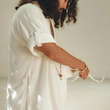 Off - White Tribal Kimono Robe for Men - AYA Sacred Wear