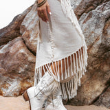 Off - White Wrap Maxi Skirt • Hand Knit High Low Cotton Skirt - AYA Sacred Wear