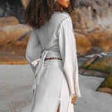 Off - White Wrap Maxi Skirt • Handmade Boho Long Skirt • Long Cotton Skirt - AYA Sacred Wear