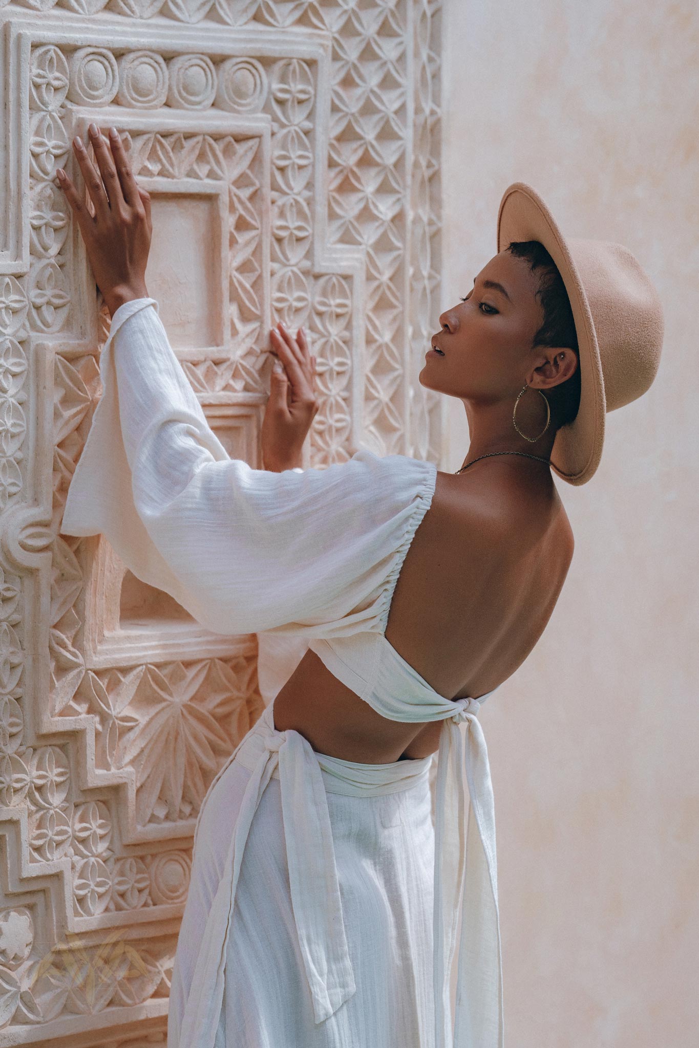 Boho Top Corset and Skirt for Women, Off-White Tank Top and Maxi Skirt - AYA Sacred Wear